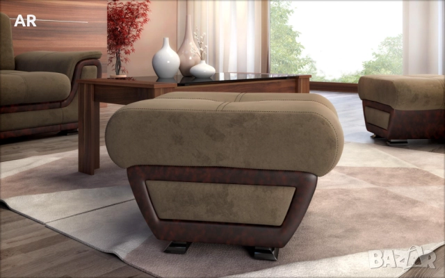 Ъглов диван с табуретка , снимка 4 - Дивани и мека мебел - 51544732