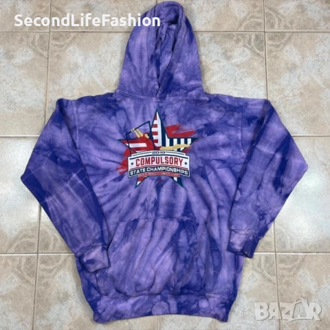 Суитшърт с качулка Tye Dye лилаво дамски размер M, снимка 6 - Суичъри - 53155623