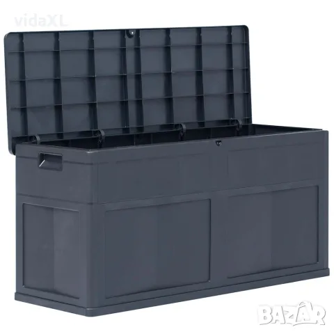 vidaXL Градинска кутия за съхранение, 320 л, черна, снимка 3 - Ракли - 56147592