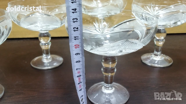 кристални чаши серия рамона, снимка 3 - Антикварни и старинни предмети - 13826122