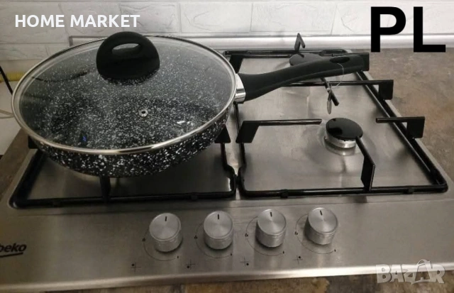 Черен комплект 5 емайлирани тенджери + тиган Rosberg 26 см с капак, снимка 5 - Прибори за хранене, готвене и сервиране - 53045496