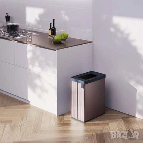 Кош за отпадъци Curver Verto Recycle, 54 л, Сгъваем, Без капак, 43,5 x 26,5 x 54,7 см, Pearl grey  Н