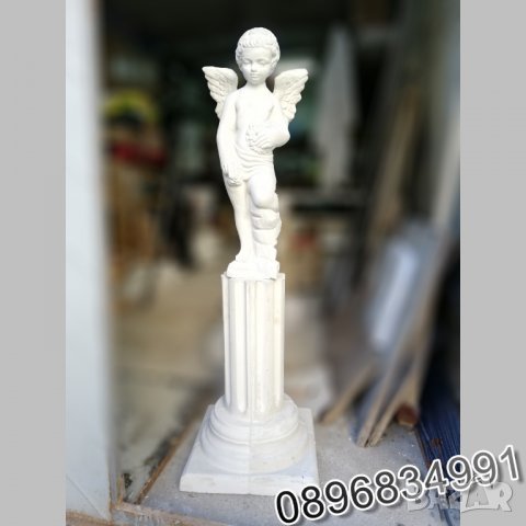 Постамент със статуя фигура ангел от бетон, снимка 2 - Градински мебели, декорация  - 35852159