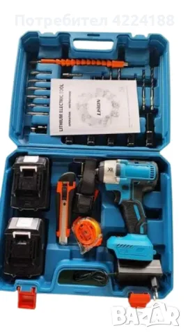 Професионален ударен гайковерт с комплект аксесоари и 2 батерии, снимка 4 - Други инструменти - 49096718