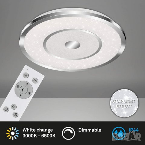 BRILONER Leuchten - LED плафониера, лампа за баня, лампа за баня със звездна декорация, димируема, снимка 2 - Лампи за баня - 39966163