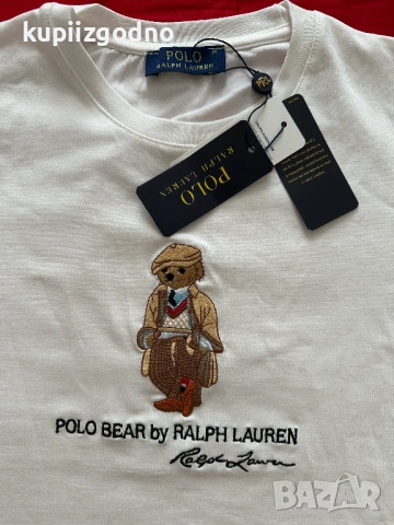 Polo Ralph Lauren Bear дамска бяла тениска мече, снимка 2 - Тениски - 53702061