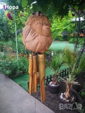 Вятърен звънец от дърво Маймуна, снимка 4 - Градински мебели, декорация  - 40116254