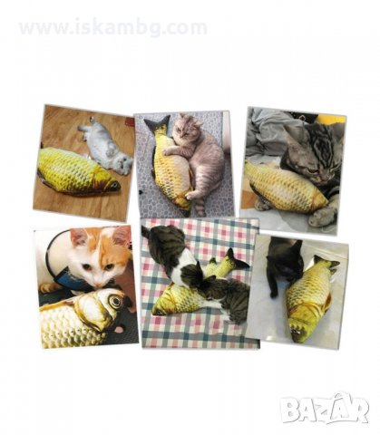 ПЛЮШЕНА ИГРАЧКА ЗА КОТКИ, РИБКА С ДЪЛЖИНА 20СМ. - код 3117, снимка 12 - За котки - 33892894