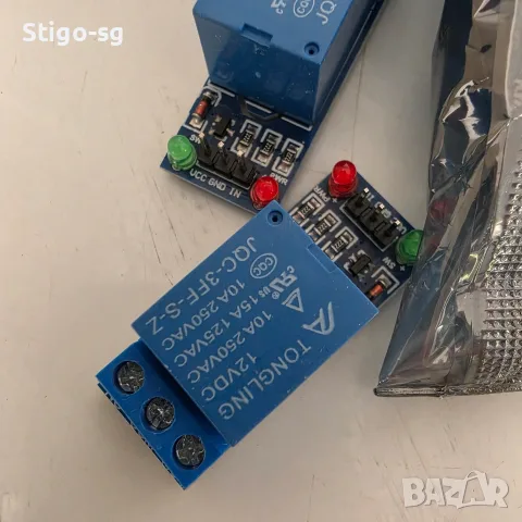 Комплект 10 бр. Едноканални релейни модули 12V 10A (TONGLING JQC-3FF-S-Z) - 