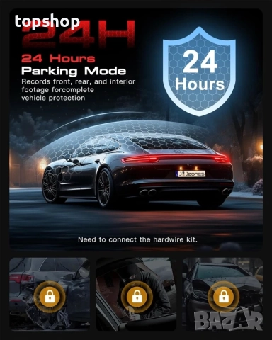 3-канален 4K видеорегистратор Jzones STARVIS 2 HDR с нощно виждане, 4K+1080P+1080P предна..., снимка 5 - Аксесоари и консумативи - 51637845