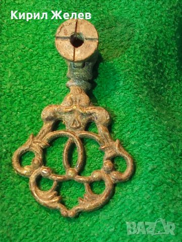 СТАРИННА МЕТАЛНА ДРЪЖКА за СКРИН ЧЕКМЕДЖЕ ШКАФЧЕ БЮФЕТ АВТЕНТИЧЕН ВИД с ПАТИНА АНТИКВАРНА ВЕЩ 1011, снимка 3 - Антикварни и старинни предмети - 35679653