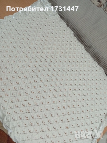 Продавам плетено бебешко одеяло , снимка 5 - Спално бельо и завивки - 53672804