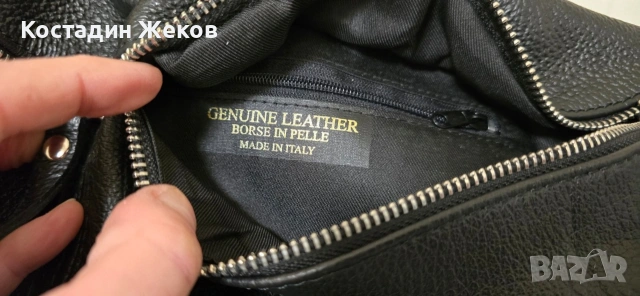 Дамска оригинална италианска чанта от естествена кожа тип „банан“ ., снимка 8 - Чанти - 53827591