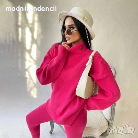 Топъл комплект с удължен пуловер , снимка 4 - Комплекти - 52263876