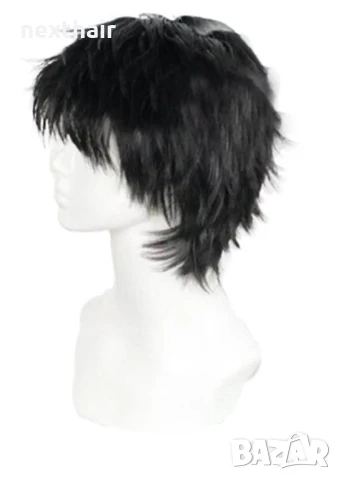 Аниме черна къса перука, снимка 5 - Аксесоари за коса - 50862010