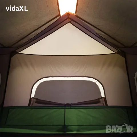 vidaXL Семейна палатка с LED 6-местна светлозелен бързо освобождаване, снимка 10 - Палатки - 56148314