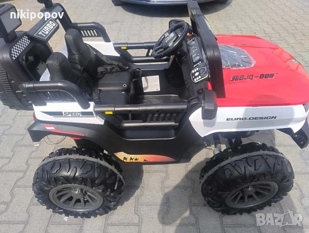 F1 Двуместен акумулаторен джип TURBO 4x4 червен, снимка 8 - Други - 53849966