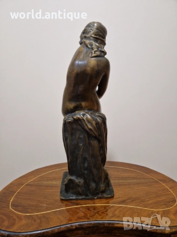 Прекрасна стара антикварна френска бронзова фигура пластика статуетка , снимка 6 - Антикварни и старинни предмети - 53097913