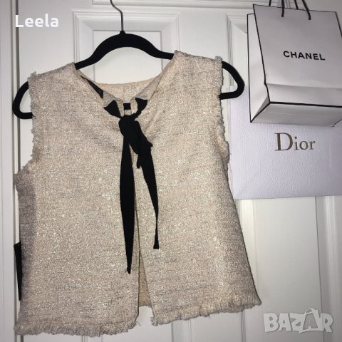 Топ от туид ZARA, снимка 2 - Корсети, бюстиета, топове - 34043272