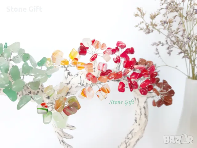 Дръвче 7 Кристала Сърце, Подарък Коледа, Подарък Идея, Подарък Кръщене, снимка 5 - Декорация за дома - 32993221