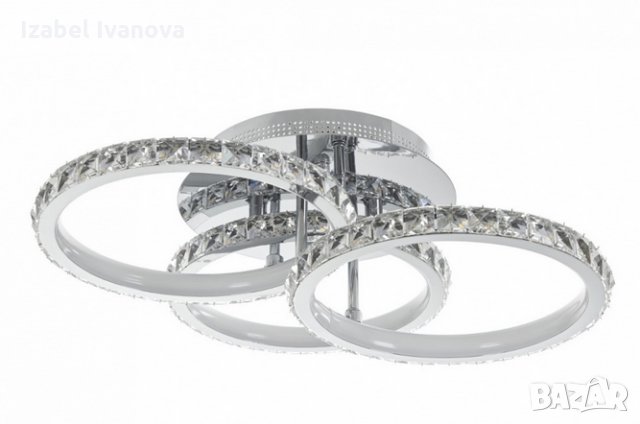 НОВО: Кристален полилей 3 х 23 W - свети от двете страни, снимка 3 - Лед осветление - 35867834