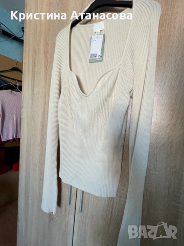 Дамска блуза рипс с деколте