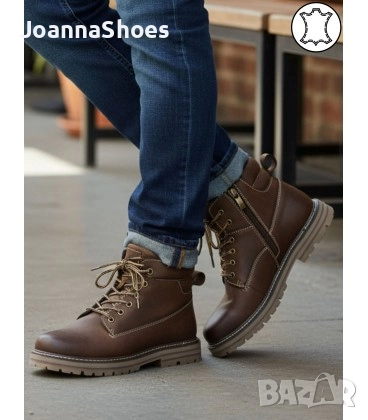 МЪЖКИ БОТИ ЕСТЕСТВЕНА КОЖА Kод 372, снимка 2 - Мъжки боти - 52319749