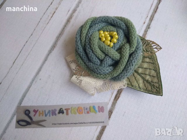 Текстилна брошка "Цвете", снимка 8 - Други - 34109641