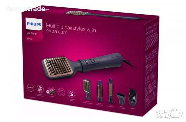Четка за коса с горещ въздух Philips Series 5000 BHA530/00, 1000 W, снимка 6 - Сешоари - 39656696