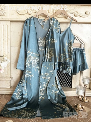 Дамска пижама+ халат, S, снимка 2 - Нощници - 51610021