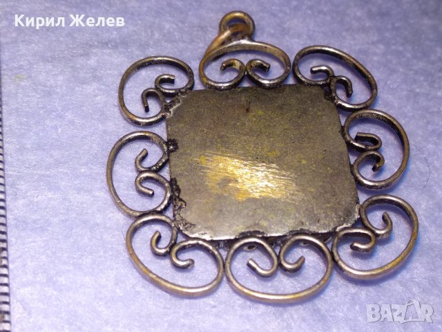 СТАРИНЕН ПОСРЕБРЕН ЕМАЙЛИРАН БРОНЗОВ ФИЛИГРАНЕН РЕТРО МЕДАЛЬОН МАЙСТОРСКА РЪЧНА ИЗРАБОТКА 38683, снимка 5 - Антикварни и старинни предмети - 41622830