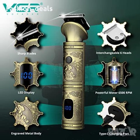 Нов Акумулаторен тример машинка за подстригване на коса брада за мъже, снимка 2 - Друга електроника - 41835373