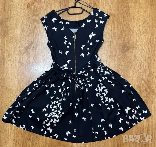 Елегантна памучна черна рокля без ръкав