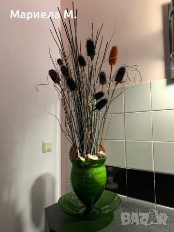 Голяма стъклена ваза с купа