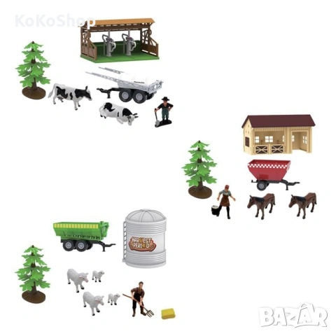 Комплект Моята ферма/детска ферма с трактор,плевня,животни, снимка 2 - Образователни игри - 53055262