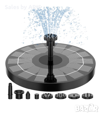 AISITIN 2.5w соларен воден фонтан с 6 дюзи за декорация на градина, снимка 1