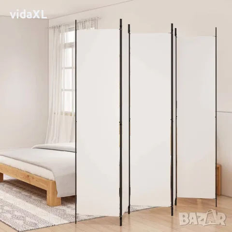 vidaXL Параван за стая, 5 панела, бял, 250x220 см, текстил, снимка 2 - Паравани - 56147246