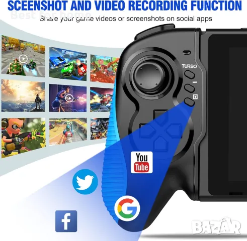 Професионален контролер за геймпад Nintendo Switch, снимка 5 - Аксесоари - 48469652