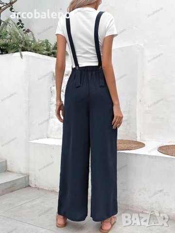 Дамски ежедневен свободен гащеризон с еластичен колан, снимка 4 - Гащеризони - 40535621