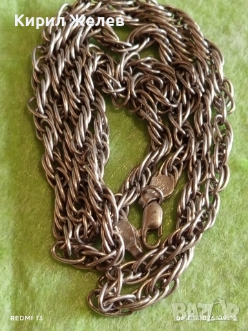 Винтидж сребърна верижка плетка тип ВЪЖЕ майсторска ръчна изработка 52787, снимка 10 - Колиета, медальони, синджири - 53002425
