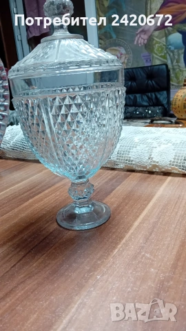 кристална кана Bohemia и кристална купа, снимка 3 - Кани - 53657725