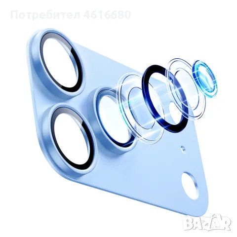 Протектор за камерата ESR – iPhone 18 Pro – Deep Burgundy, iPhone 18 Pro Max- Light Blue, снимка 4 - Фолия, протектори - 56324482
