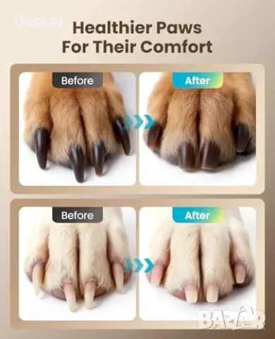 oneisall Oneisall Dog Nail Grinder с 360° LED светлина и 40 dB, тихa шлайф машина за нокти на, снимка 6 - За кучета - 55850029
