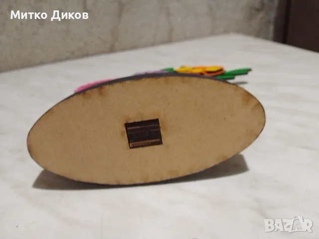 декоративна многослойна дървена ваза ръчна изработка за рожден ден нова 21х18х5см, снимка 3 - Декорация за дома - 56169099