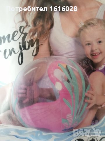 Плажна надуваема топка с Фламинго., снимка 2 - Надуваеми играчки - 41626645