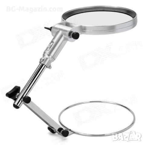 Евтина стъклена голяма увеличителна настолна лупа лед осветление за четене гоблени шиене LED лампа, снимка 5 - Други инструменти - 50921135