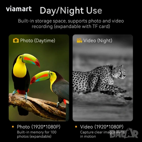 Бинокъл за нощно виждане INSKAM 328 - Full HD 1080p, 10x zoom, до 800м, снимка 7 - Екипировка - 53663908