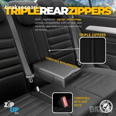 Луксозна тапицерия OTOM Individual Design черна с бял шев – универсален комплект, снимка 7 - Аксесоари и консумативи - 53625077