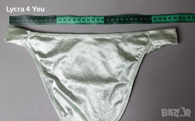 M/L сатенена бикина с ниска талия в цвят мента, снимка 8 - Бельо - 52555267