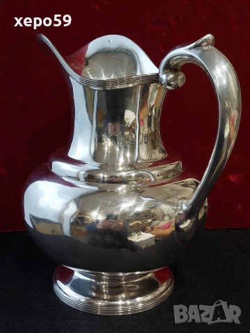 Сребърна кана за вода или вино,сребро 925,вместимост 1800 мл.Отлично състояние. , снимка 4 - Сервизи - 52776255